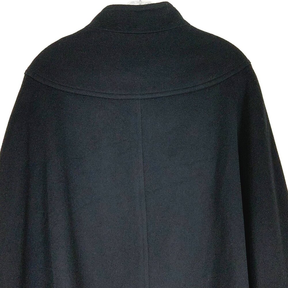 New Helene Berman London Black Wool Cashmere Poncho Cape Sz M - Picture 6 of 16